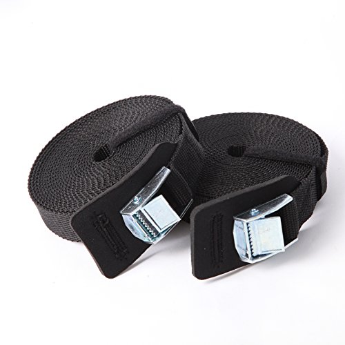 Boncas Sturdy 16-foot-by-1-inch Tie Down Strap Lashing Strap Cargo Tie-Down Strap Padded Cam Lock Buckle, 2 Pack
