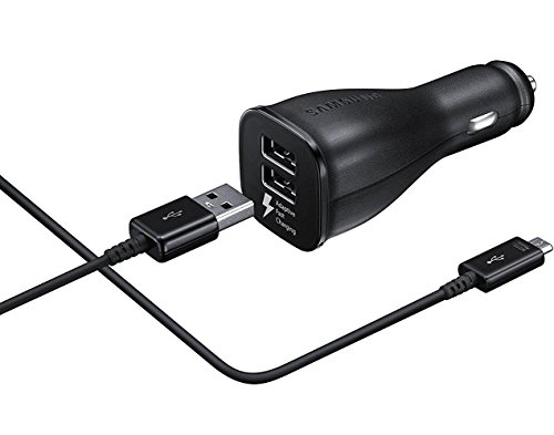 Book Cover Samsung EP-LN920BBEGUS Fast Charge Dual-Port Car Charger - Retail Packaging,Black