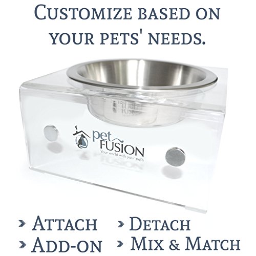 PetFusion Elevated SinglePod Magnetic Dog & Cat Feeder (Short, Single), 8 x 8 x 4"