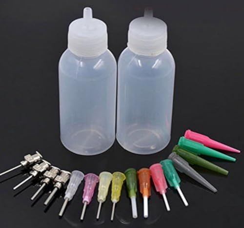 NationInFashion Jewelry Cleaner/Multi Purpose Precision Applicator Bottle Sets (2 Bottle + 16 Blunt Tips) for Art & Crafts
