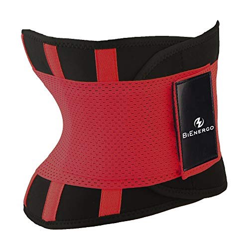 Bienergo Waist Trainer Belt for Women Men Waist Trimmer Weight Loss Sauna Sweat Workout Belt Slimming Body Shaper Exercise Back Support Sports Girdle Band Tummy Control Waist Cincher(Yellow, X-Large)