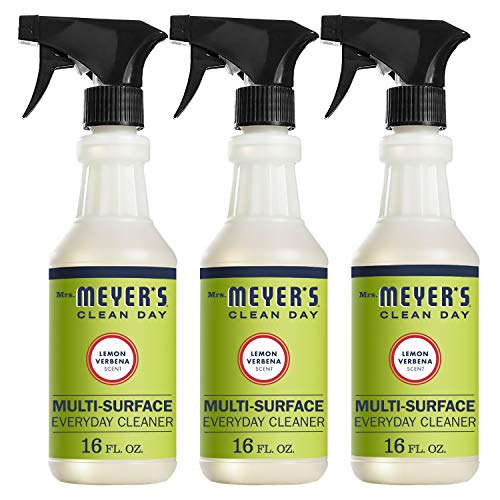 Book Cover Mrs. Meyer's Clean Day Multi-Surface Cleaner Spray, Everyday Cleaning Solution for Countertops, Floors, Walls and More, Lemon Verbena, 16 fl oz - Pack of 3 Spray Bottles