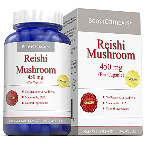 Book Cover Boostceuticals Reishi Mushroom Capsules Vegan No Stearates No Additives for Immunity Support and Better Sleep - Non GMO Supplement (50 Days Supply)