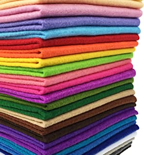 Book Cover flic-flac 28pcs Thick 1.4mm Soft Felt Fabric Sheet Assorted Color Felt Pack DIY Craft Sewing Squares Nonwoven Patchwork (20 X 30 cm)