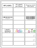 MFLABEL 1" x 2-5/8" Address Labels for Laser & Inkjet Printers 15,000 White Shipping Stickers(500Sheets,30/Sheet)+48 Free Fragile Stickers | Easy to Peel,Mailing Labels for Packages, Shipping