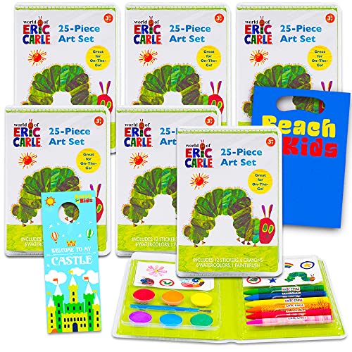World of Eric Carle Coloring Pack Party Favors ~ Set of 6 Eric Carle Play Packs with Stickers, Crayons and Coloring Activity Book in a Resealable Pouch