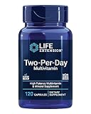 Life Extension Two-Per-Day Multivitamin, Vitamins B, C, D, zinc, Packed with Over 25 Vitamins, Minerals & extracts, Two-Month Supply, Non-GMO, Gluten-Free, 120 Capsules