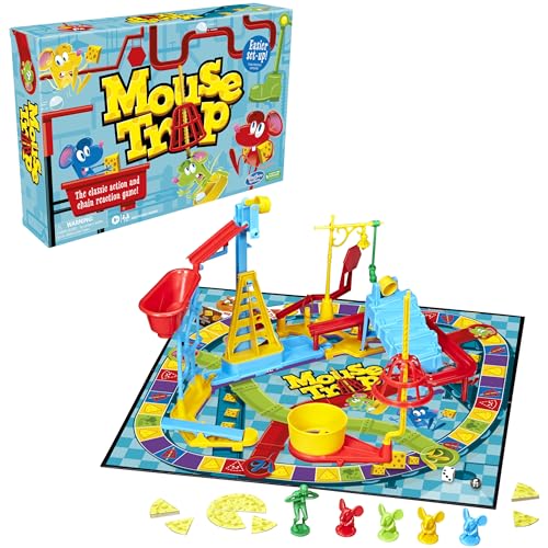 Book Cover Mouse Trap Board Game for Kids Ages 6 and Up, Classic Kids Game
