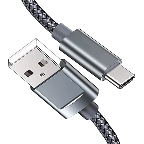 Book Cover USB Type C Cable,Snowkids USB C Cable 6.6FT(2 Pack) Nylon Braided High Speed Cord USB Type A to C Fast Charger for Samsung Galaxy S10 S9 Note 10 9,Moto Z,LG V20 G5,Google Pixel 2XL,OnePlus 5 3T(Grey)