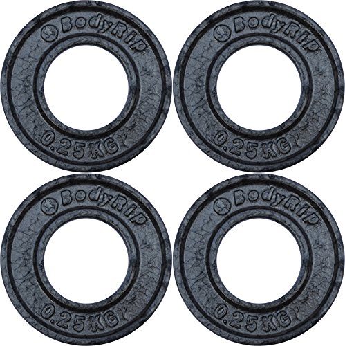 BodyRip Lot de 4 poids olympiques en fonte 5,1 cm 4 x 0,25 kg