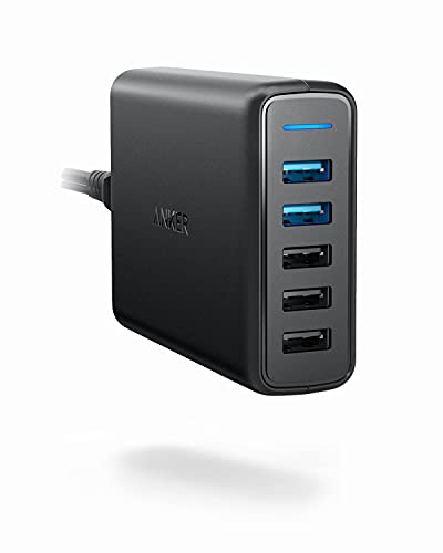 Book Cover Anker Quick Charge 3.0 63W 5-Port USB Wall Charger, PowerPort Speed 5 for Galaxy S10/S9/S8/S7/S6/Edge/+, Note 8/7 and PowerIQ for iPhone XS/Max/XR/X/8/7/6s/Plus, iPad, LG, Nexus, HTC and More
