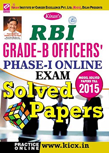 Kiran's RBI Grade - B Officers Phase - I Online Exam Solved Papers - English - 1708