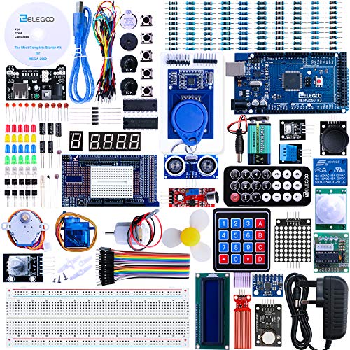 ELEGOO Mega 2560 Project The Most Complete Ultimate Starter Kit Compatible with Arduino IDE w/TUTORIAL, MEGA 2560 R3 Controller Board, LCD 1602, Servo, Stepper Motor