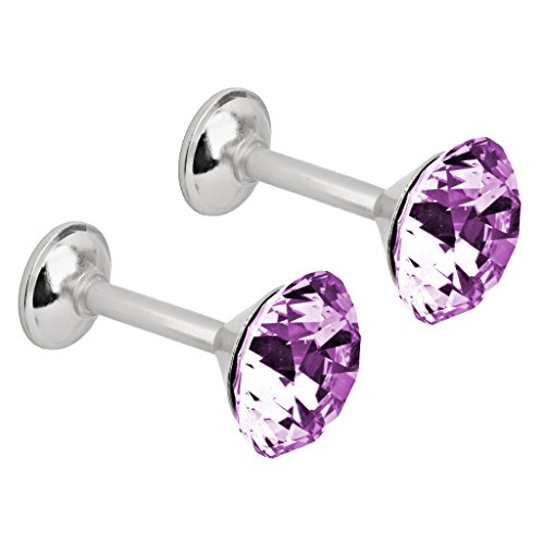 Book Cover EleCharm 1 Pair Colored Crystal Curtain Wall Hook Tie Back Clothes Hanger (Purple)