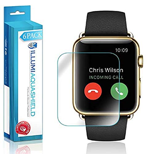 ILLUMI AquaShield Screen Protector Compatible with Apple Watch 38mm (Series 1 / Series 2)(6-Pack) No-Bubble High Definition Clear Flexible TPU Film