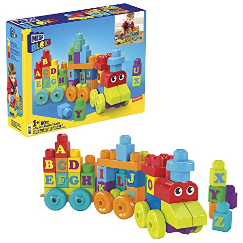 Book Cover MEGA BLOKS Fisher-Price ABC Blocks Building Toy, ABC Learning Train with 60 Pieces for Toddlers, Gift Ideas for Kids Age 1+ Years (Amazon Exclusive)