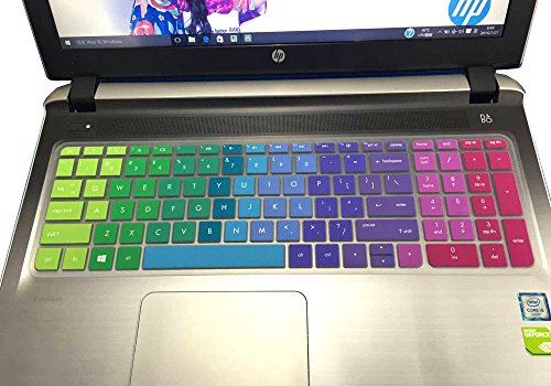 Keyboard Cover for 15.6" HP Pavilion 15-ab 15-ac 15-ae 15-af 15-an 15-ak 15-as 15-au 15-aw 15-ax 15-ay 15-ba 15-bc 15-bk Series US Layout - Compatible Model in the Product Description(Rainbow)