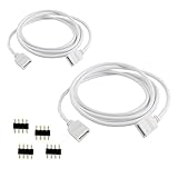 RGBZONE 2 Pack 1M 3.3ft Extension Cable Connect Female Plug to SMD 5050 RGB LED Strip Light with Free 4pcs 4pin Connector