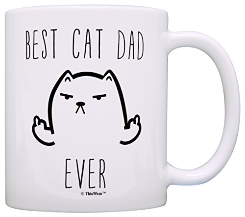 Book Cover Funny Cat Gifts Best Cat Dad Ever Rude Cat Lovers Cat Memes Gift Coffee Mug Tea Cup White