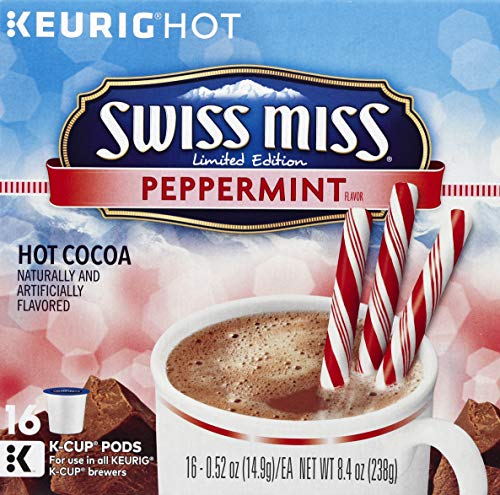 Book Cover Swiss Miss Peppermint Chocolate Hot Cocoa, Keurig K-Cups, 16 Count