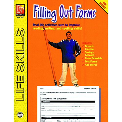 Book Cover Remedia Publications REM435 Practical Practice Reading Book Series: Filling Out Forms, 0.5