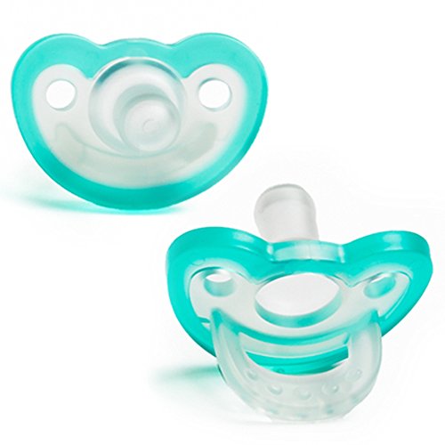 Book Cover RaZbaby JollyPop Baby Pacifier Plus, 3m+, Teal, Double Pack