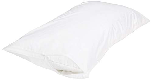 Book Cover Amazon Basics 100% Cotton Hypoallergenic Pillow Protector Case - King, White