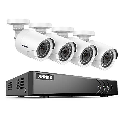 Book Cover ANNKE 8CH 5MP Lite Wired Security Camera System, H.265+ DVR with 4 x 1080p Outdoor CCTV Bullet Camera, 100 ft Night Vision, Easy Remote Access, Motion Alert, No HDD â€“ E200