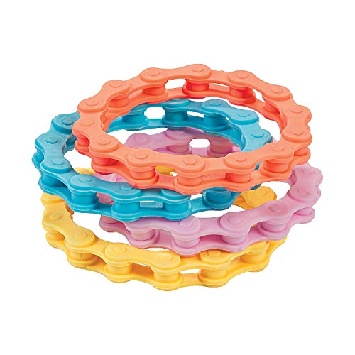 Fun Express - Silcone Bike Chain Bracelets - Jewelry - Bracelets - Novelty Bracelets - 12 Pieces