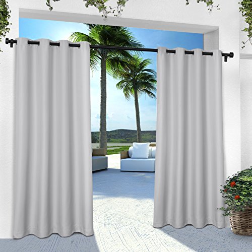 Book Cover ATI Home Indoor/ Outdoor Solid Cabana Grommet Top Curtain Panel Pair