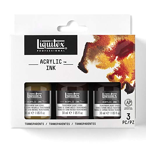 Book Cover Liquitex Professional Acrylic Ink, 1-oz (30ml), Transparent Set, Set of 3
