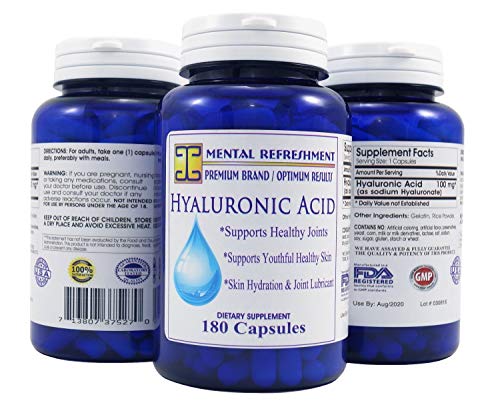Mental Refreshment: Hyaluronic Acid - 100mg 180 capsules (1 Bottle)