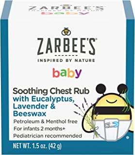 Book Cover Zarbee's Naturals Baby Soothing Chest Rub with Eucalyptus, Lavender & Beeswax, 1.5 Ounce