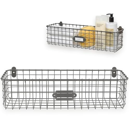 Spectrum Diversified Wall Mount Storage Basket, Steel, Industrial Gray