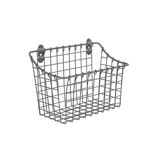 Spectrum Diversified Vintage Cabinet & Wall Mount Basket, Large, Industrial Gray