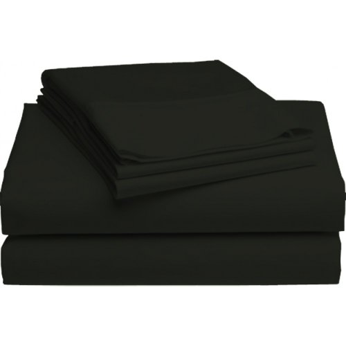 Twin Extra Long 100% Cotton jersey Sheet Set - Soft and Comfy - By Crescent Bedding Black Twin XL