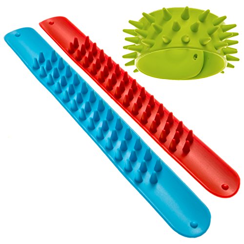 Book Cover Impresa Products Spiky Slap Bracelets / Slap Bands (3 Pack) - Great Sensory Toys / Fidget Toys - BPA/Phthalate/Latex-Free