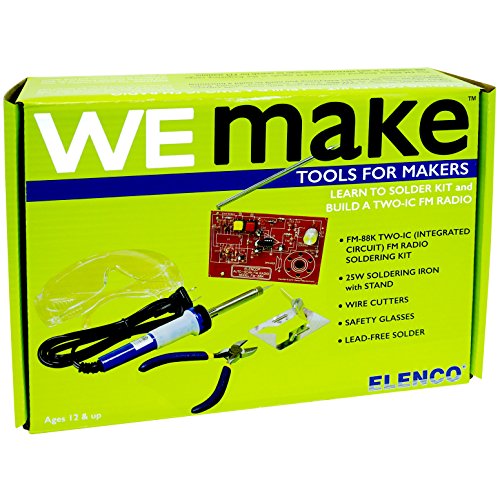 Book Cover WEmake FM Radio DIY Soldering Kit with Tools | Soldering Iron | Side Cutters | Safety Glasses | Solder | Great Stem Project