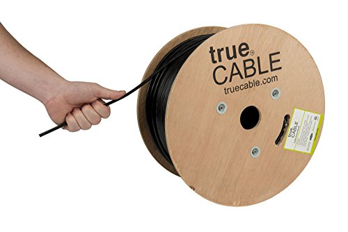 trueCABLE Cat5e Outdoor, 1000ft, Waterproof Direct Burial Rated CMX, 24AWG Solid Bare Copper, 350MHz, ETL Listed, Unshielded UTP, Bulk Ethernet Cable