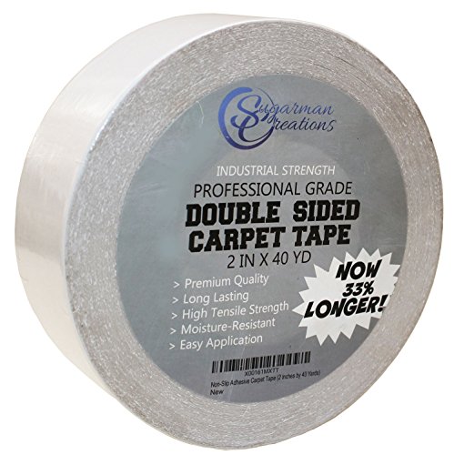 Sugarman Creations Strongest Double Sided Carpet Tape-[2-Inch-by-40-Yard,120 feet!-2X More!]- 5 Stars Professional Grade,Industrial Strength,Heavy Duty Rug Tape.Top Rated Carpet Underlayment Adhesive