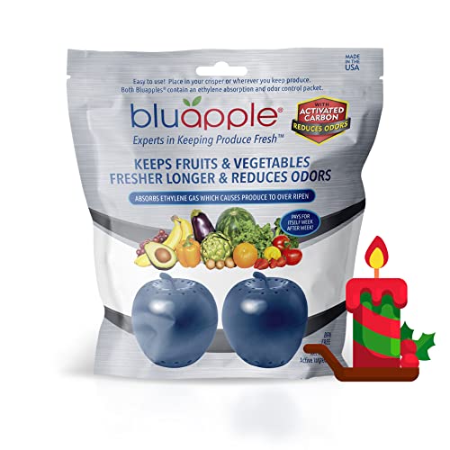 Book Cover Bluapple Produce Freshness Saver Balls With Carbon - Extend Life Of Fruits And Vegetables by Absorbing Ethylene Gas - Keeps Produce Fresher Longer And Also Absorbs Odors From The Refrigerato