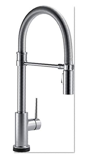 Delta Faucet Trinsic Pro Single-Handle Spring Spout Touch Kitchen Sink Faucet with Pull Down Sprayer, Touch2O Technology and Magnetic Docking Spray Head, Arctic Stainless 9659T-AR-DST