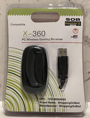ShoppingOnBed Wireless USB Gaming Receiver Adapter for Microsoft Xbox 360 Controllers, Desktop PC Laptop Gaming Adapter for Windows PC