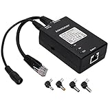 ANVISION Active Gigabit PoE Splitter with Multi-Size Tips, 10/100/1000Mbps IEEE 802.3af Compliant Up to 100m (328 Feet), DC 5V/9V/12V Power Output for IP Camera Wirelss AP Voip Phone