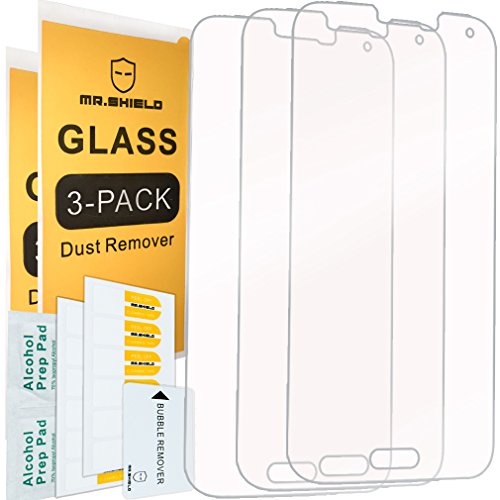 [3-PACK]- Mr.Shield Designed For Samsung Galaxy S5 [Tempered Glass] Screen Protector [0.3mm Ultra Thin 9H Hardness 2.5D Round Edge] with Lifetime Replacement