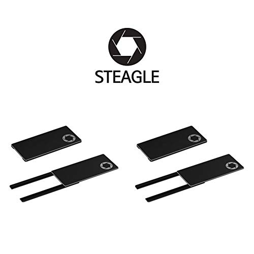 Book Cover STEAGLE Two Pack (Black x 2) Premium Laptop Webcam Cover [2nd Generation] for your privacy - compatible with Macbook Surface Laptop PC