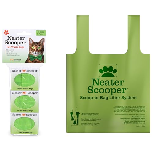 Neater Pets Neater Scooper Standard Size Refill Bags for Standard Neater Scooper Litter Scoop with Bags (3 Boxes, 45 Count)