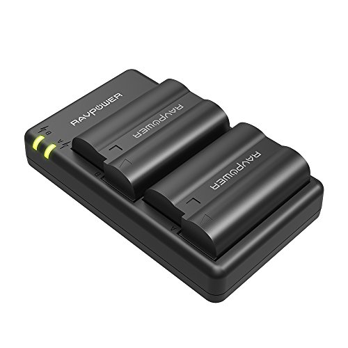 Book Cover EN-EL15 EN EL15a RAVPower Battery Charger Set Compatible with Nikon d750, d7200, d7500, d850, d610, d500, MH-25a, d7200, z6, d810 Batteries (2-Pack, Micro USB Port, 2040mAh)