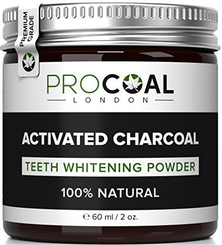 Book Cover Activated Charcoal Teeth Whitener by PROCOAL - Fast-acting Charcoal Teeth Whitening Toothpaste Powder - 60g