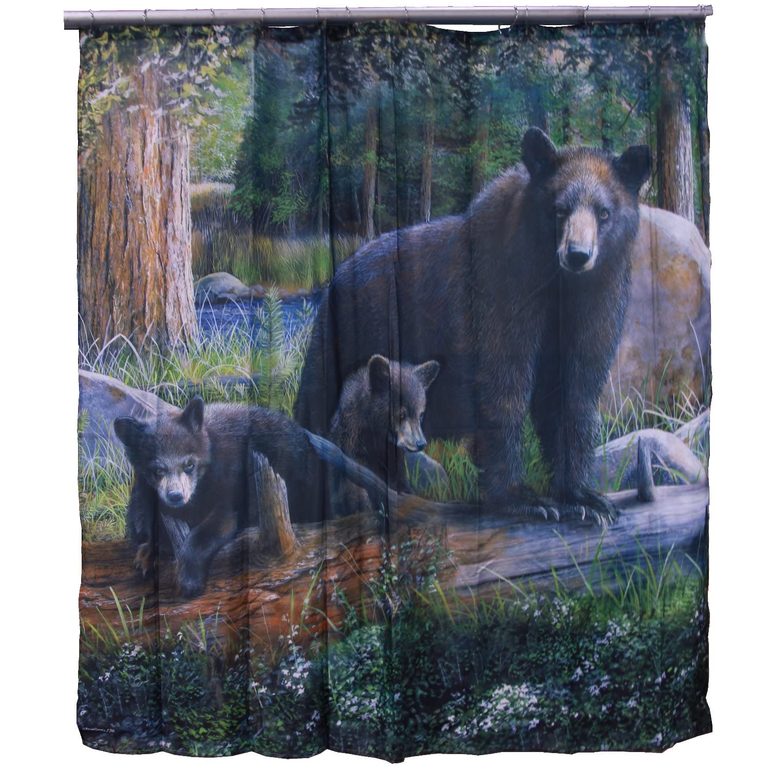 Book Cover Marco De Leon Collections Backwoods Black Bear Family Scenic Woodland Forest Lodge Cabin Decorative 72